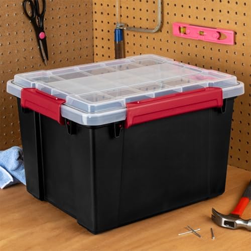 Sterilite 8 Pack Gasket Box, Stackable Plastic 8.5 Gallon Storage Container w...