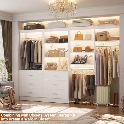 Aheaplus 23.6" Closet Drawers System, Closet System with 3 Drawers, White