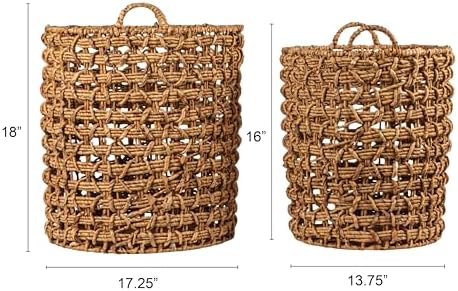 Creative Co-Op Round Water Hyacinth Baskets, Set of 2