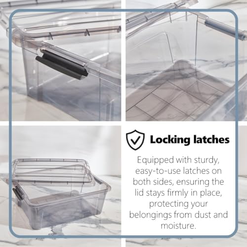Tribello 12.5 Quart Storage Bins with Lids, Plastic Storage Containers with L...