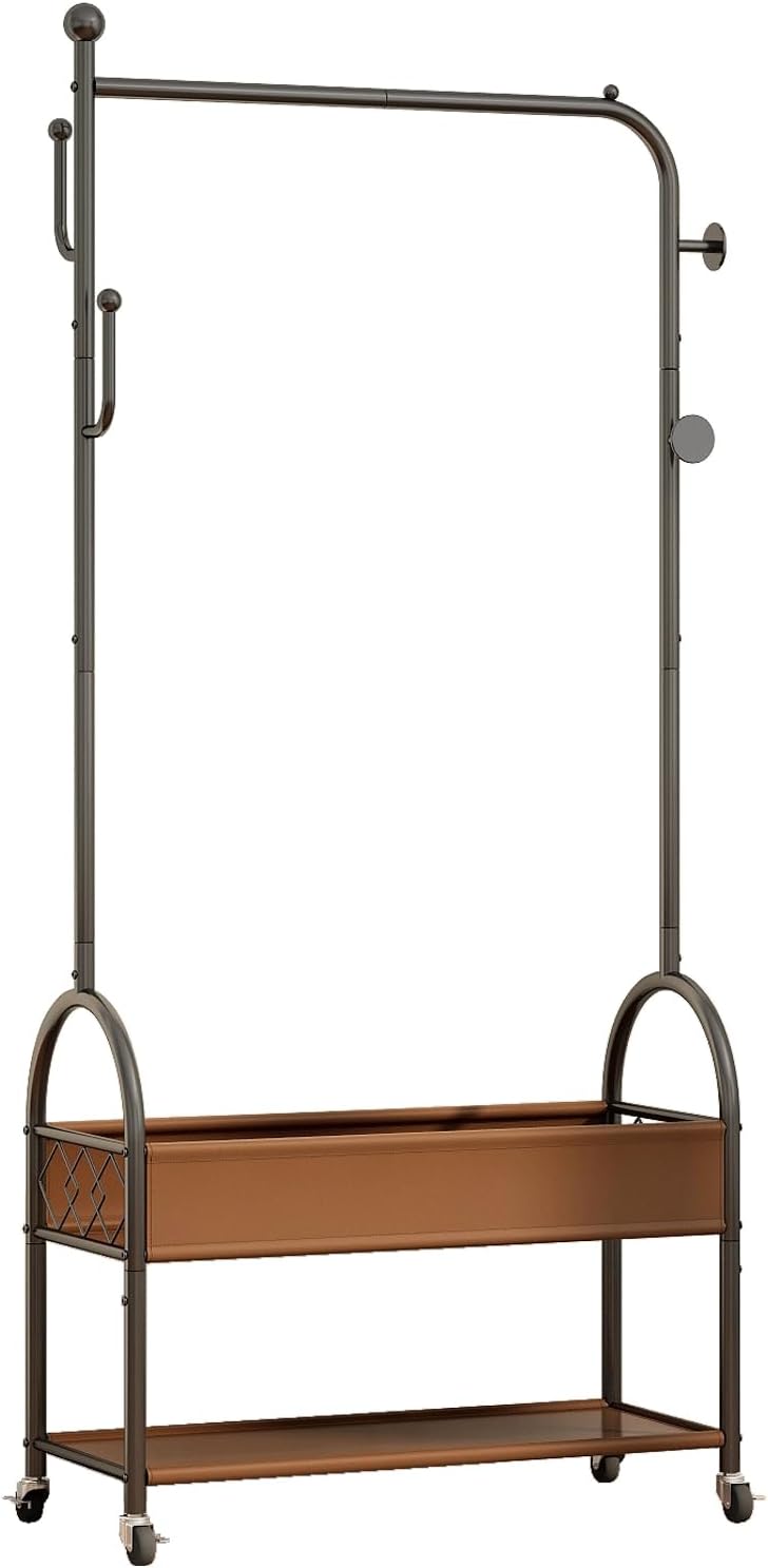 Portable Rolling Anywhere Clothes Racks for Hanging Clothes, Heavy Duty Metal...
