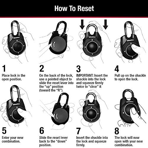 Master Lock 1500iD Set Your Own Directional Combination Padlock, Black