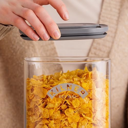 Kilner 3 Litre Glass Cereal Dispenser | Storage Jar with Airtight Glass &...