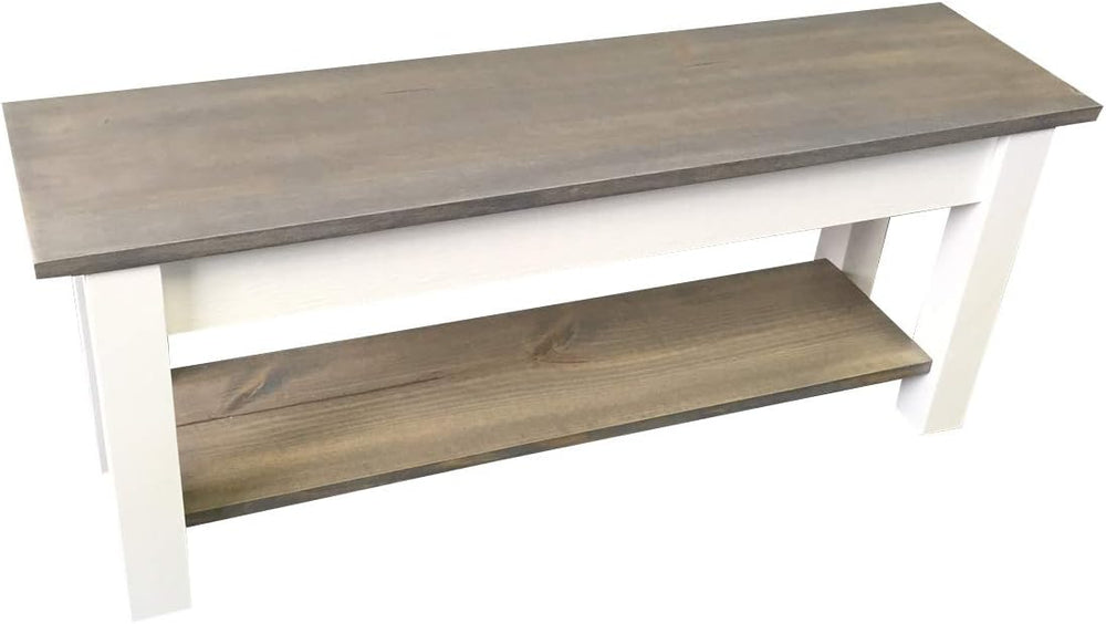 Cottage Bench with Shelf (72)