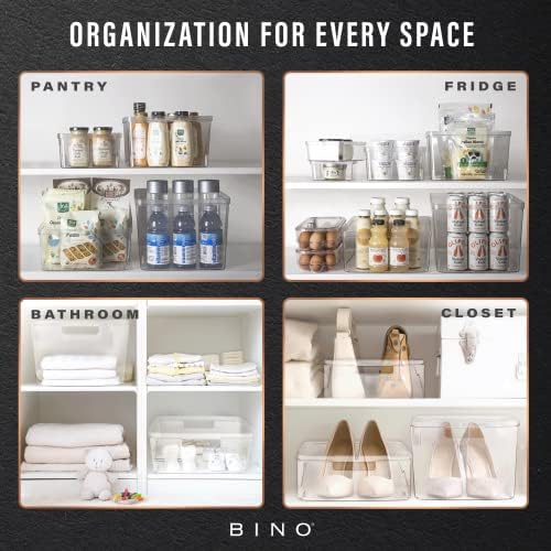 BINO Plastic Storage Containers, Small - 4 Pack THE LUCID COLLECTION, Multi-U...