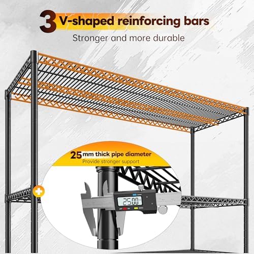 REIBII 2560LBS Storage Shelves 55.5"W Metal Shelving Unit 4 Tier Wire Sh...