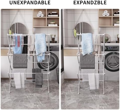 3 Tier Clothes Drying Rack, Foldable Drying Rack Clothing,Indoor & Outdoo...