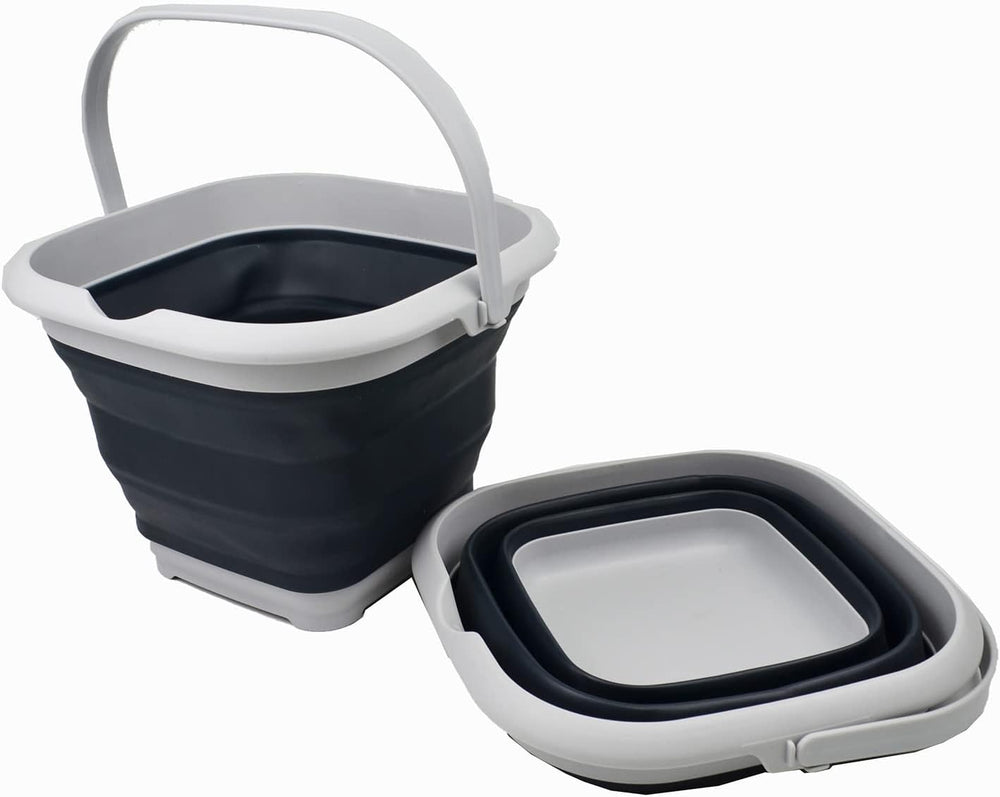 SAMMART 8.5L (2.2 Gallon) Collapsible Square Handy Bucket/Foldable SquareWate...
