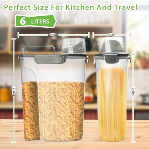 Viretec Rice Storage Container, 5 to 10lb Dry Food Airtight Dispenser, Pet Do...