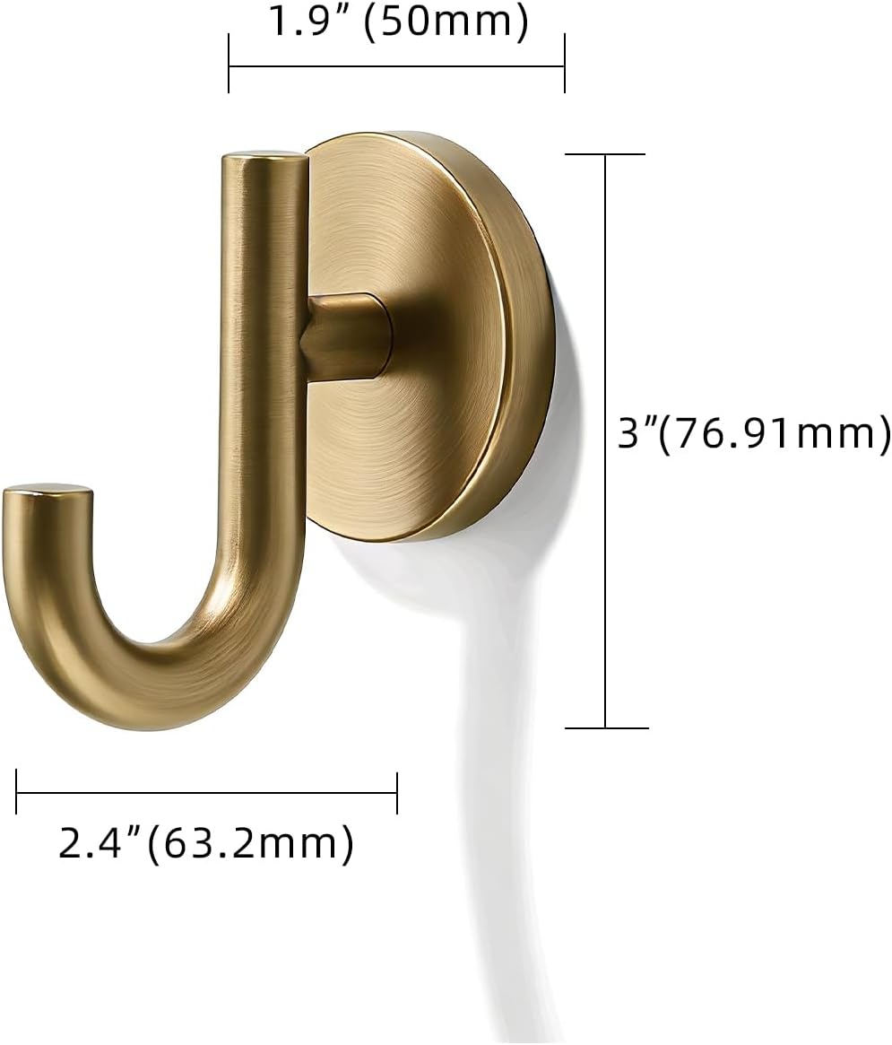 3 Pack 3 Inch Zinc Alloy Champagne Bronze Towel Hooks for Bathroom