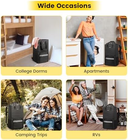Vorspack Laundry Backpack with Shoulder Straps, Extra Large Hamper, Black