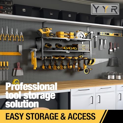 YYR Heavy Duty Power Tool Organizer Wall Mount, Cordless Drill Hanger Storage...