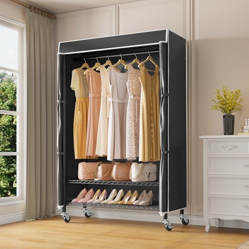 VIPEK R3C Clothes Rack with Cover, Portable Closet Rolling Garment Rack