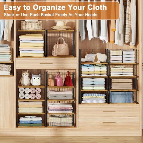 2 Pack Closet Organizers and Storage, Stackable Closet Shelf Organizer Heavy ...