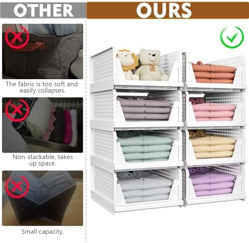 5 Pack Closet Organizer Basket, Closet Organizers and Storage, Yellow