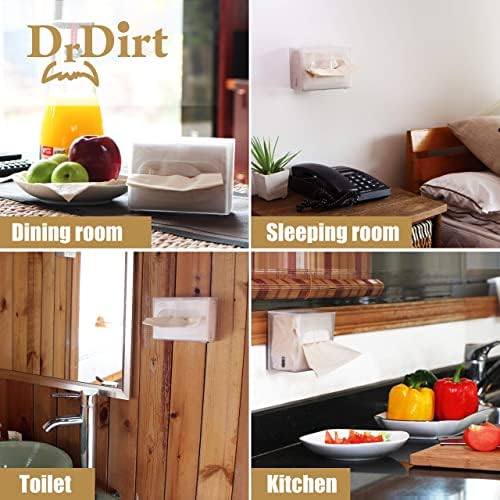 DrDirt Bamboo Facial Tissues Bundle, 63 Packs, 3-Ply, 3 Dispensers