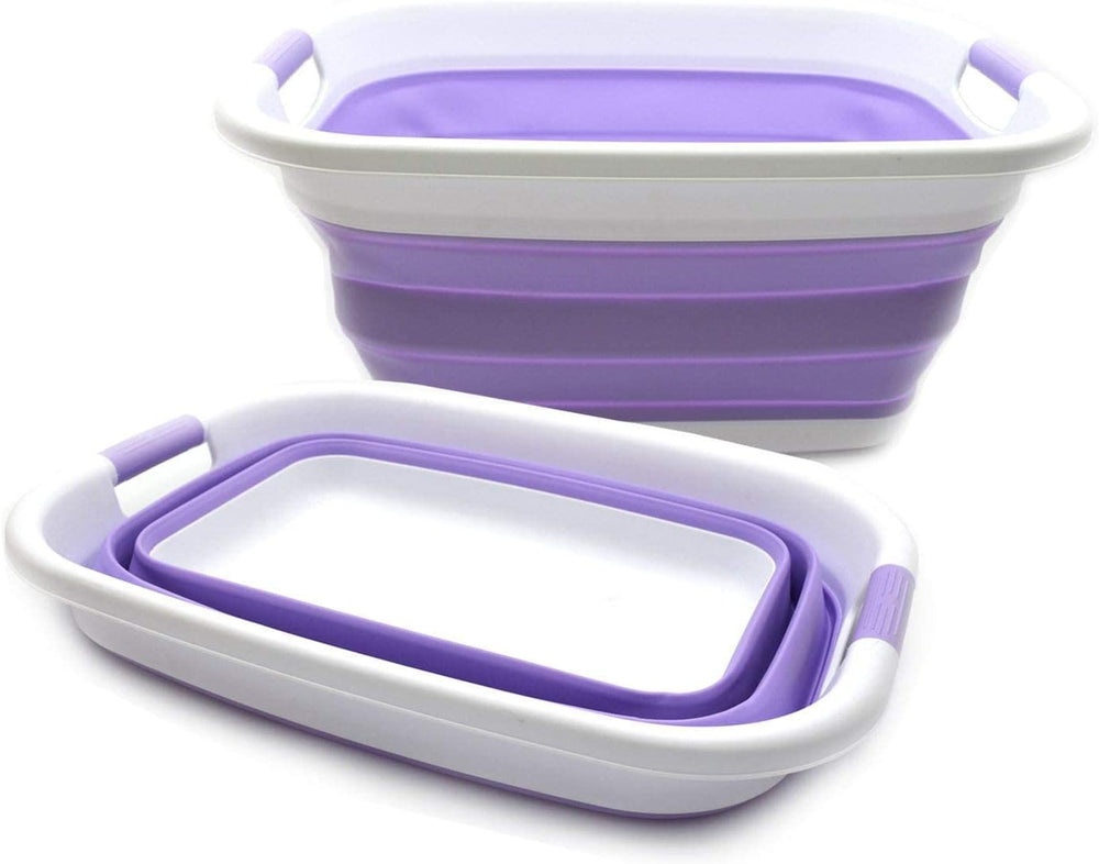 SAMMART 31L (8.1 gallon) Collapsible Plastic Laundry Basket-Pop Up Storage Co...