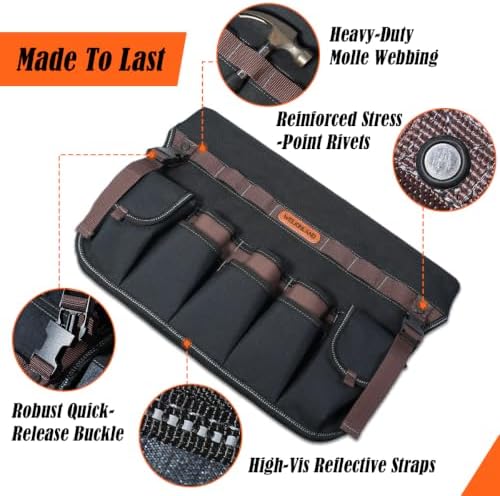 WELKINLAND 47-Pocket 5 Gallon Bucket Organizer, Grid-Ripstop Tool Bucket
