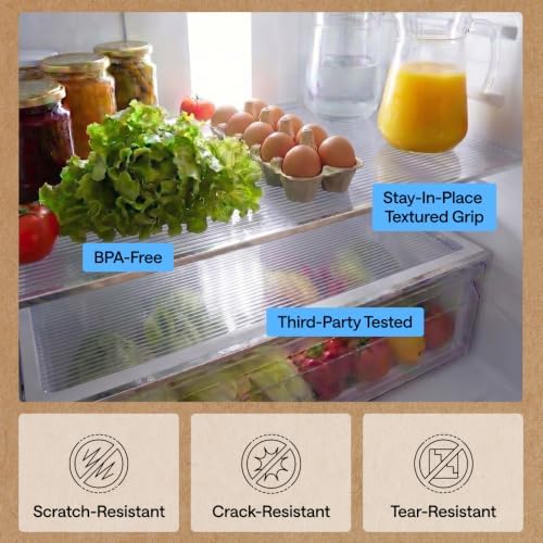 GORILLA GRIP Shelf Liner, Non-Adhesive Cabinet Liners, 12"x20' Clear