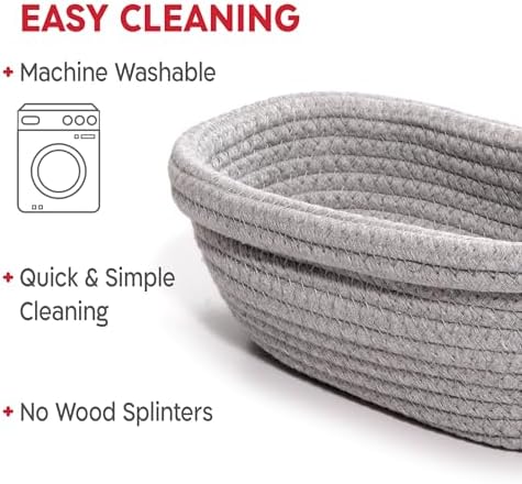 KneadAce Cotton Rope Banneton Bread Proofing Basket Set, Oval & Round Bre...