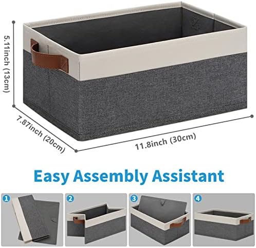 GhvyenntteS Small Fabric Storage Bins with Handles 6 Pack, 11.8" x 7.87&...