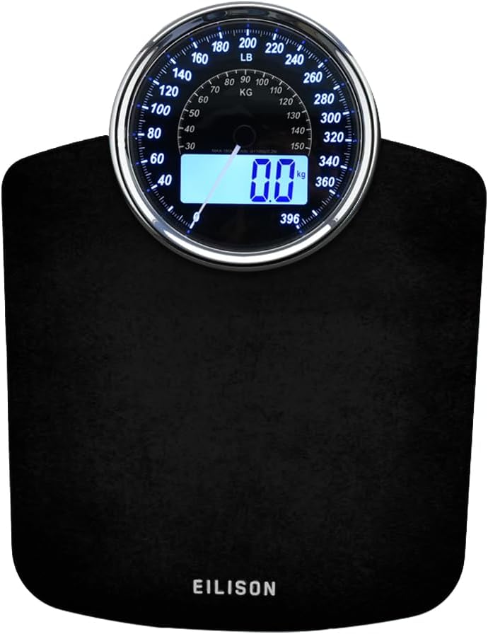 2-in-1 Digital & Analog Bathroom Scale, 400 lbs, Large Display