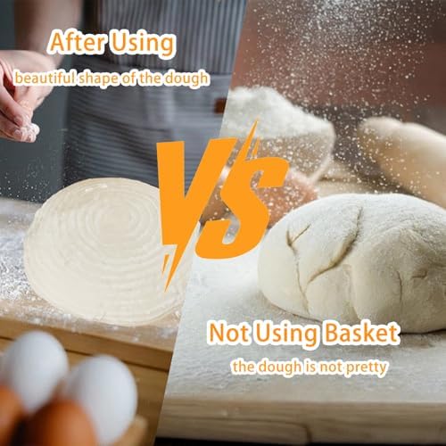 Banneton Bread Proofing Basket Set of 6 with Cloth Liner, 6 Inch, Round