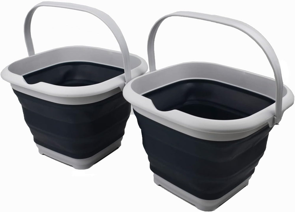 SAMMART 8.5L (2.2 Gallon) Collapsible Square Handy Bucket/Foldable SquareWate...