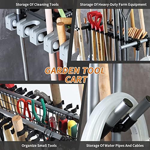 Heavy duty garden tool organizer garage storage holder storage large long far...