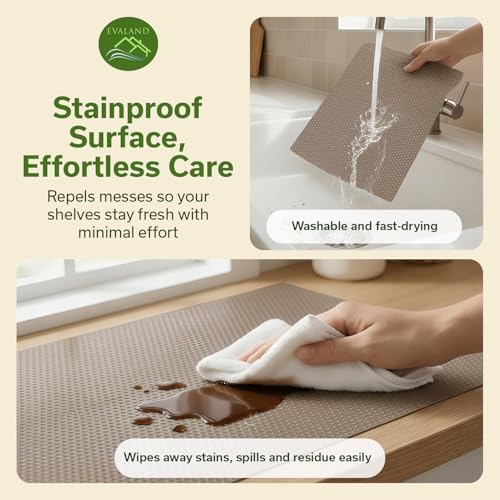 EVALAND Shelf Liner Cabinet Liner Non-Adhesive Drawer Liner 17.7 in x 33 FT