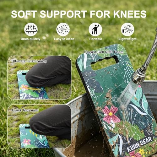 KUNN 5 Gallon Garden Bucket Tool Organizer & Kneeling Pad Set, Green