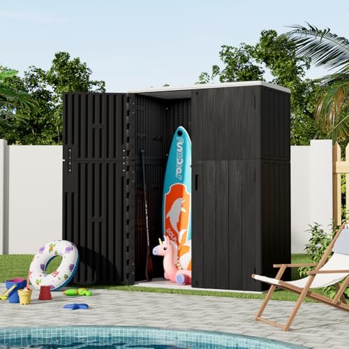 KINYING Outdoor Vertical Storage Shed,57 Cu.ft Outdoor Storage Cabinet Waterp...