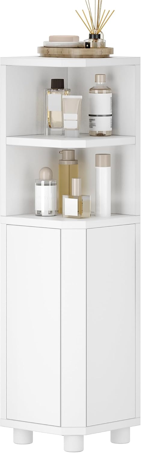 Hzuaneri Corner Cabinet, Small Bathroom Corner Cabinet with Doors