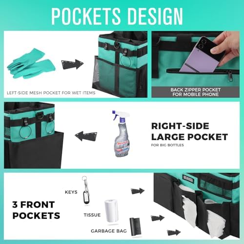 SCAVATA Wearable Cleaning Caddy Bag, Cleaning Caddy Supplies Organizer with H...