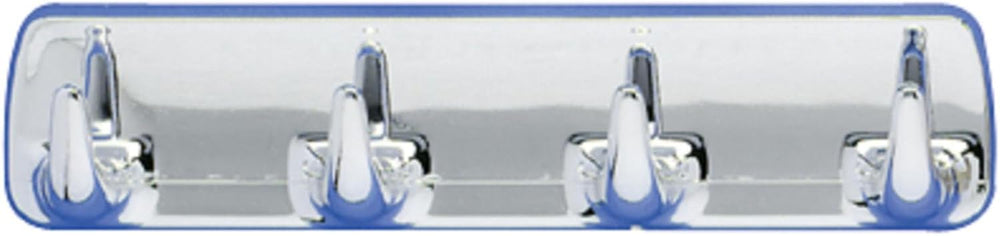 Wenko Strip Chrome-4 Hooks, Silver Shiny, 2.5 x 19 x 4.5 cm