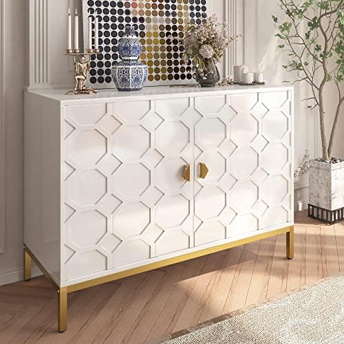 Boyel Living Sideboard Cabinet, Freestanding Storage Cabinet 2-Door Accent Ca...