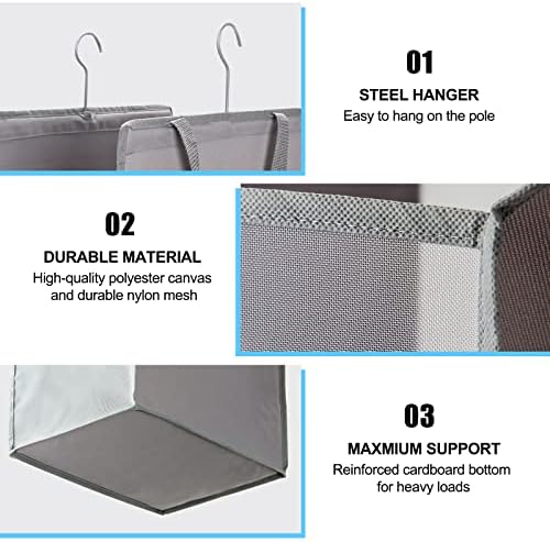 FENTEC Hanging Laundry Hamper,2 Pack Grey Hanging Laundry Basket