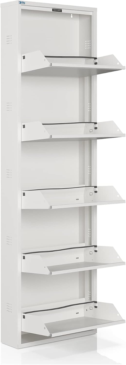 CEHA 5 Tier Metal Shoe Cabinet with Cover, Durable Shoe Storage Organizer for...