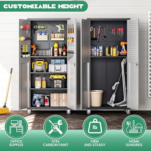 10-Piece Heavy Duty Steel Garage Cabinet System | All-in-One Modular Garage C...