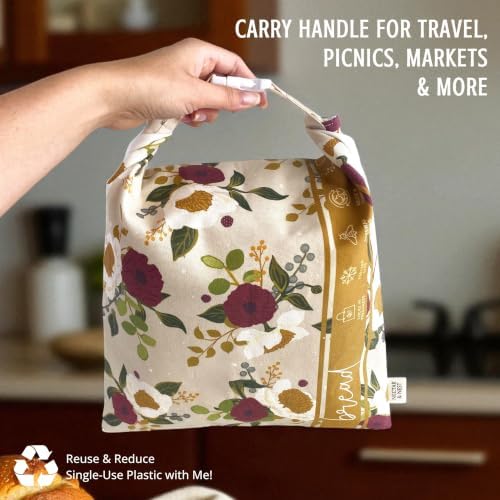 Nectar & Nest Beeswax Bread Bags for Sourdough & Bowl Cover Baker Set