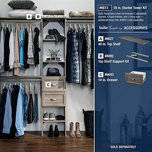 ClosetMaid SuiteSymphony Wood Closet Drawer, Add On Accessory, Shaker Style, ...
