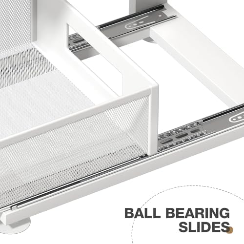 2 Pack Under Sink Organizer With Next-Gen Ball-Bearing Slides,2-Tier Pull Out...