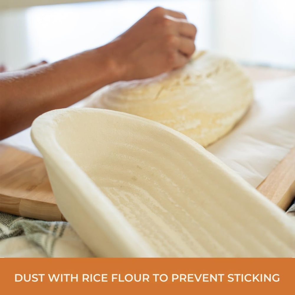Sourdough Banneton Bread Proofing Basket 11.4" Oval Groove 750g | 11.4 x...