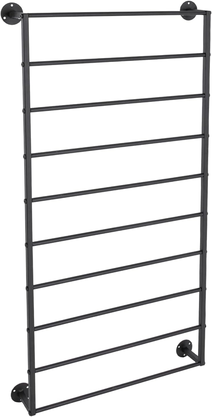 10 Tier Wall Mounted Tie Rack Scarf Display Stand Belt Pants Hangers Scarves ...