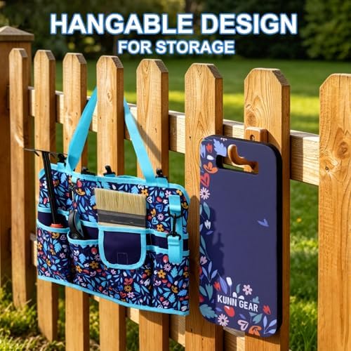 KUNN 5 Gallon Garden Bucket Tool Organizer & Kneeling Pad Set, 18-Pocket ...