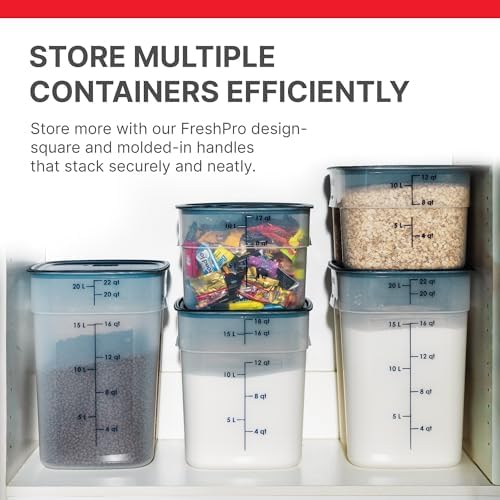 Cambro FreshPro 22 Quart (QT) Food Storage Container with Lid (Restaurant Gra...