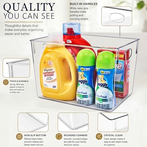 Sorbus Clear Storage Bins for Cube Shelves & Closets (Extra Large, 2 Pack)