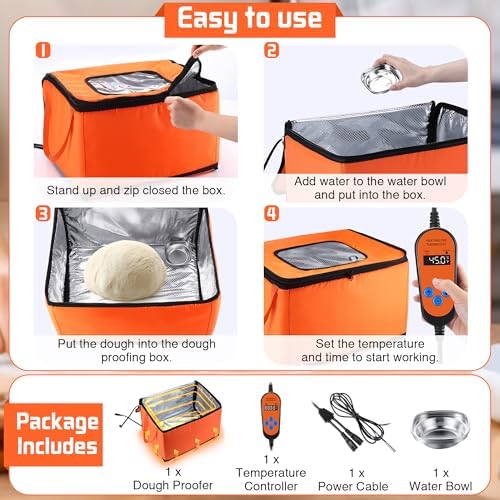 Bread Proofing Box with Heater, 41℉-122℉ Temperature and Timer Controller