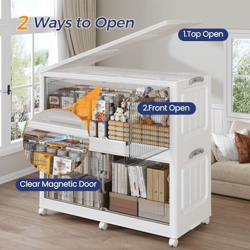120Gal Extra Large Stackable Storage Bins with Lid, 480QT Foldable Collapsibl...