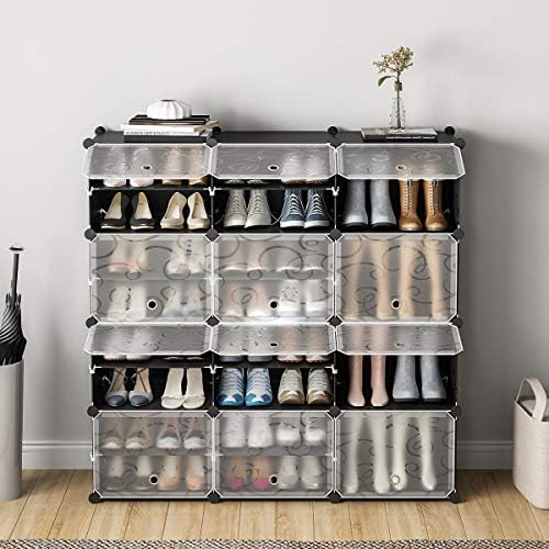 KOUSI Portable Shoe Rack Organizer 48 Pair Tower Shelf Storage Cabinet Stand ...